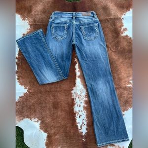 Rock and roll denim riding jeans